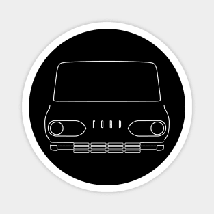 Ford Econoline classic van outline graphic (white) Magnet